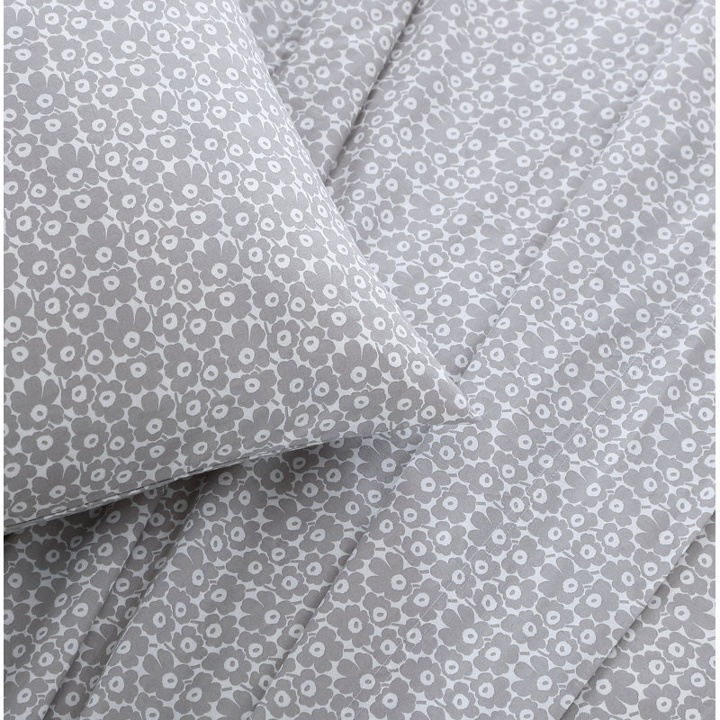 Ensemble de draps en percale de coton Marimekko, Grand, Pikkuinen Unikko Grey