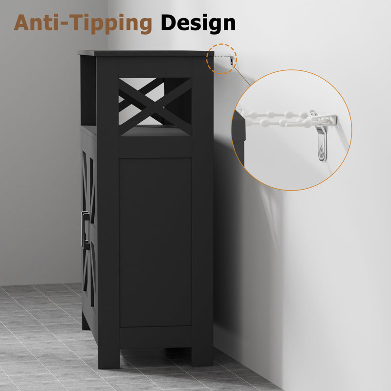 Armoire de rangement Farmhouse, Noir
