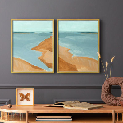 «Out on the Sandbar I», reproduction encadrée de qualité supérieure - prête à être accrochée - aucun clou requis - aucun clou requis