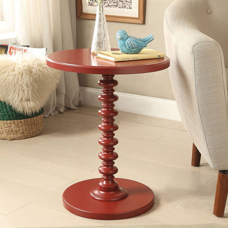 Fiama End Table, Red, 22.25" H x 17" W x 17" D