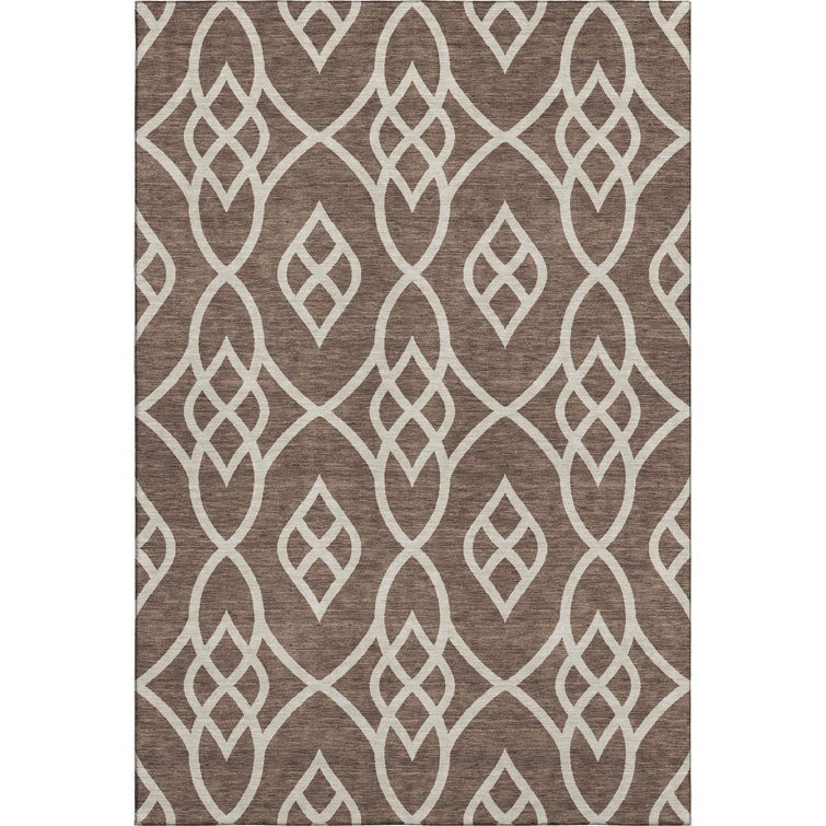 Premium Machine Washable Prisco Chocolate Rug