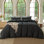 Ensemble de housse de couette rayé 100% coton délavé DONEUS
