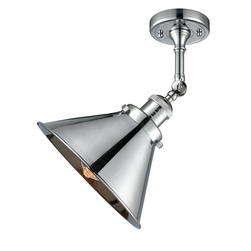 Paylor Semi Flush Mount, 6 Watt Vinage LED Bulb, Polished Chrome