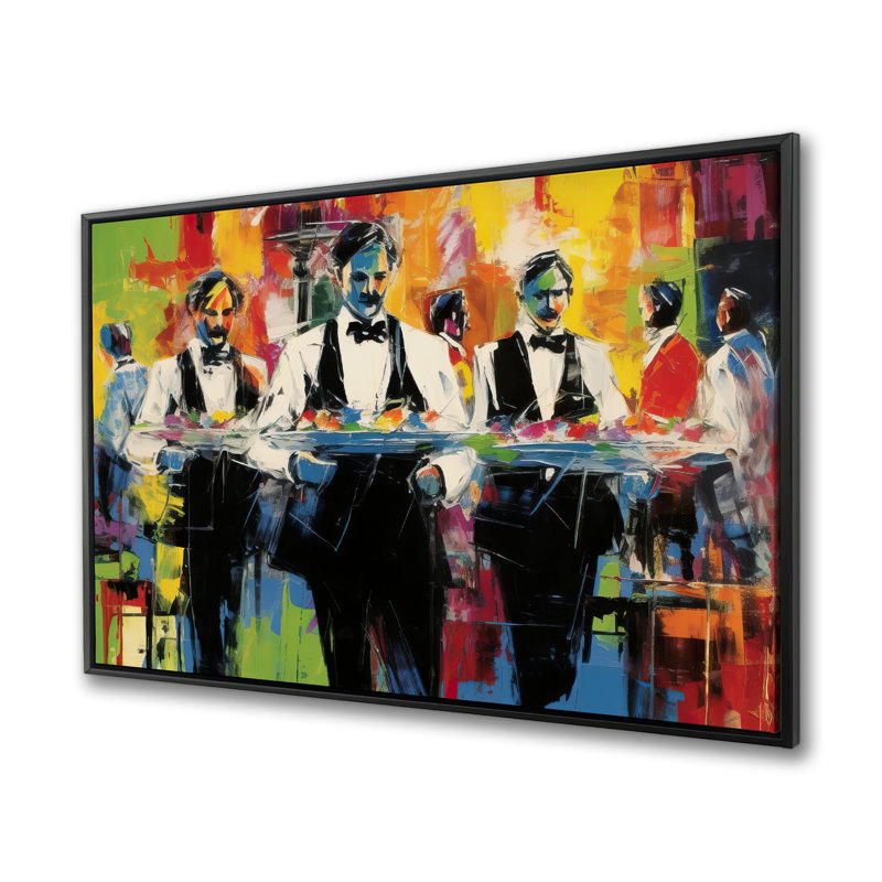 Serveurs classiques - Décoration de cuisine sur toile encadrée