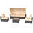 6 Pieces Patio Furniture Set - Rattan Outdoor Daybed With Retractable Canopy, Outdoor Furniture Sectional Sofa Set