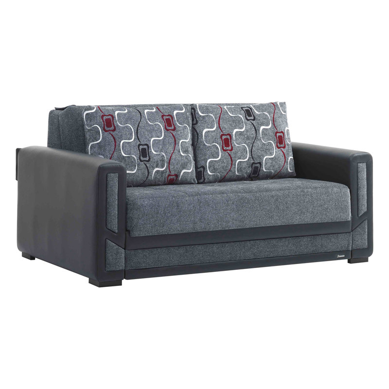 Causeuse convertible avec rangement Primenest Plusecraftmax Collection, Noir/gris