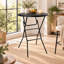 Table basse ronde pliante de 81 cm (32 po), table de bar pliante de 110 cm (43,3 po) pour fêtes et événements, ensemble de 2, noir