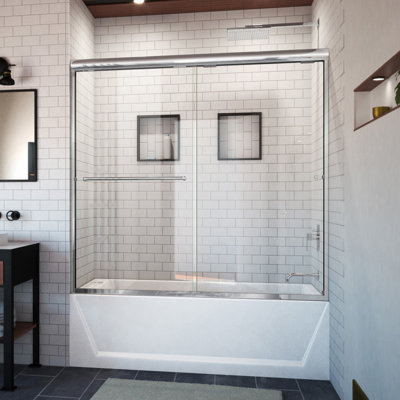 Ete 60" W x 57.5" H Semi-Frameless Tub Door