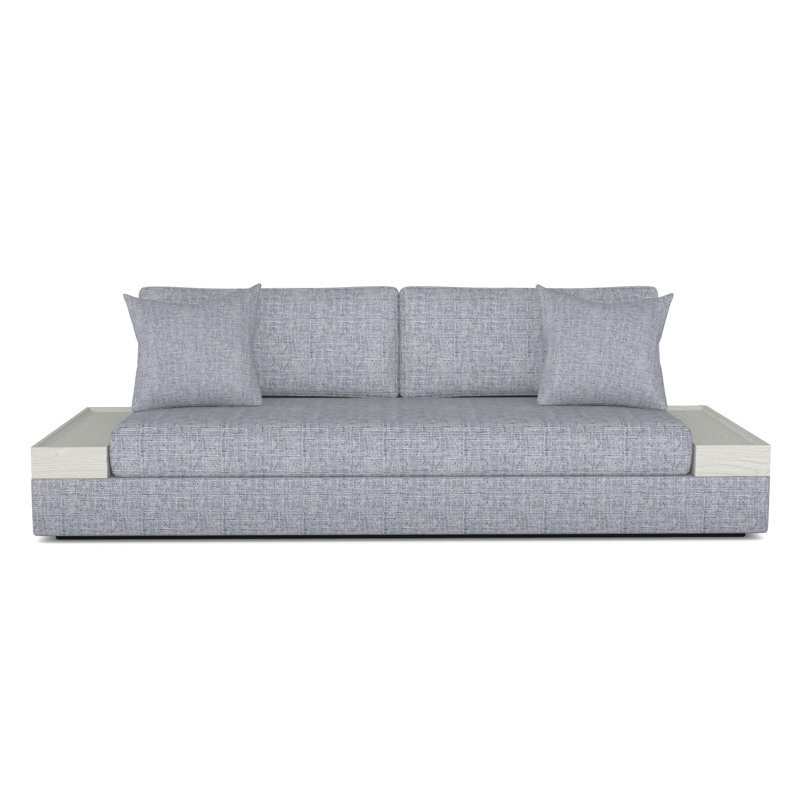 Embrace Wood Tray Arm Sofa, Worthy Snow, Casa Blanca
