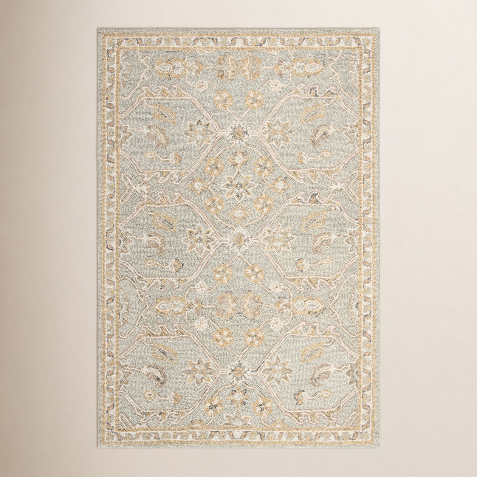 Airlie Slate Beige Hand-Tufted Wool Oriental Rug, Rectangle 2' x 3'