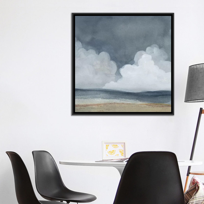 «Cloud Landscape II», reproduction sur toile, Pas de tapis, Toile avec cadre noir, H 18 po x l 18 po x P 1,5 po
