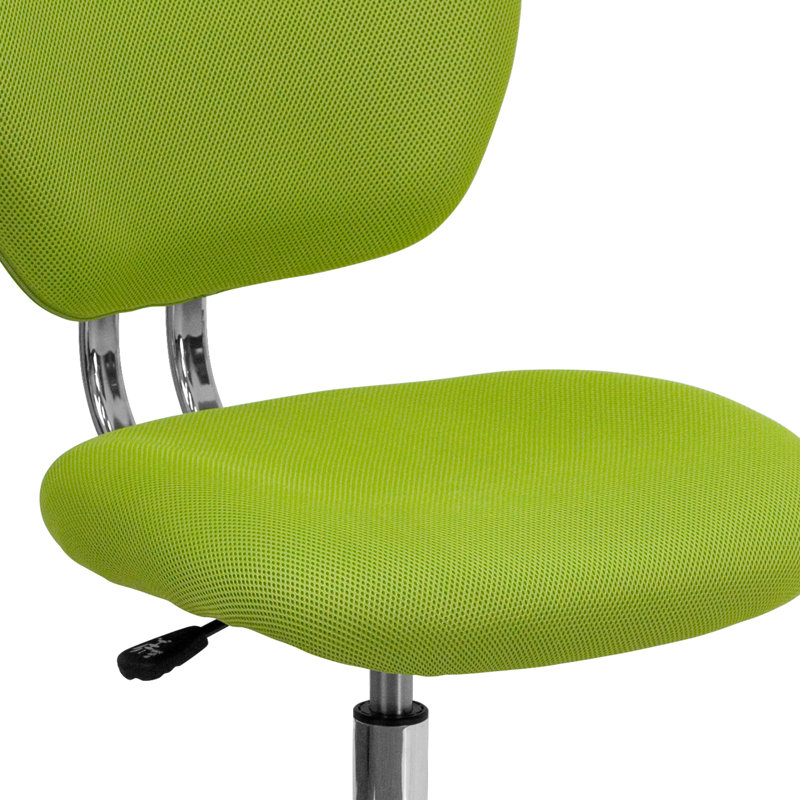 Chaise de bureau pivotante rembourrée à dossier moyen en maillage Wayfair Basics®, Vert, Non