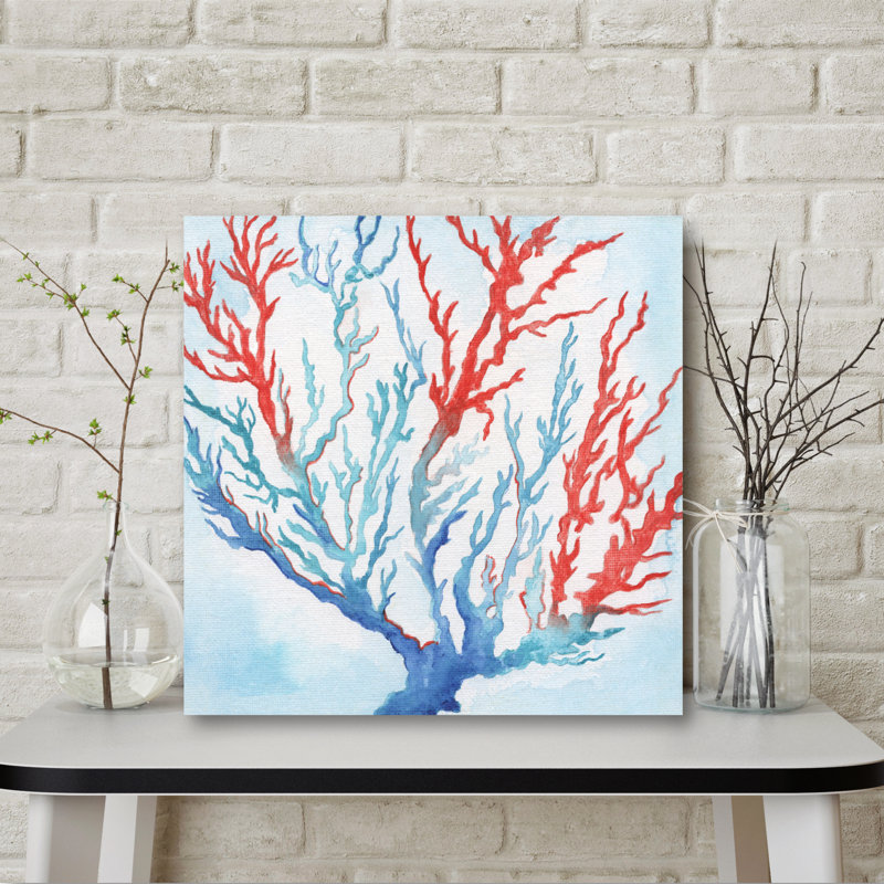 Reproduction d’art sur toile tendue « galapagos coral », H 30 po x l 30 po x P 1,5 po