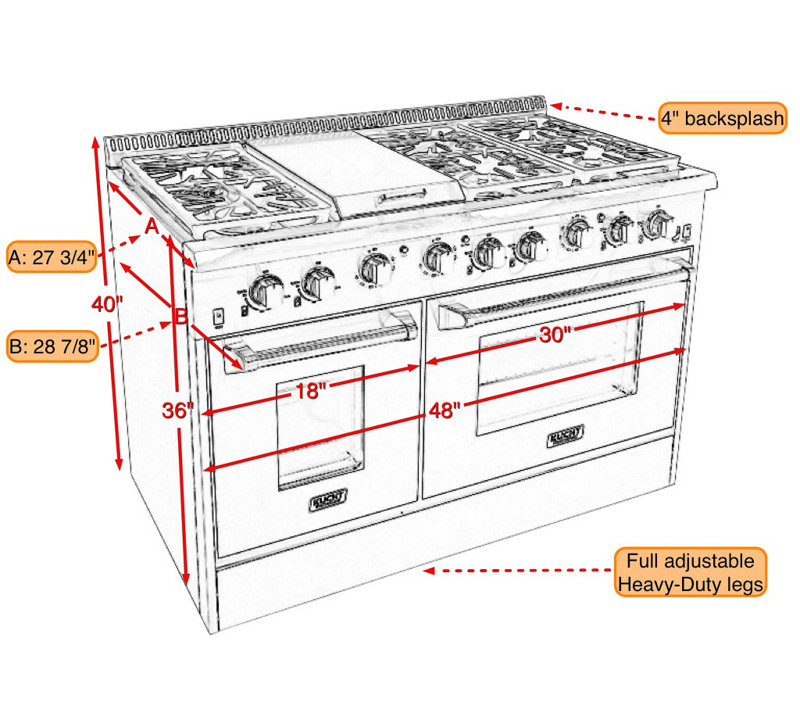Kucht 48'' W Range, Classic Silver, Natural Gas