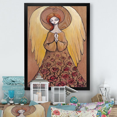 Illustration d'un ange religieux - reproduction d'art sur toile traditionnelle