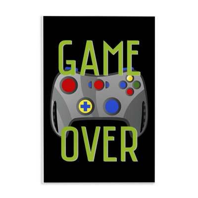 Game Over with Controller Wall Plaque Art by Kim Allen