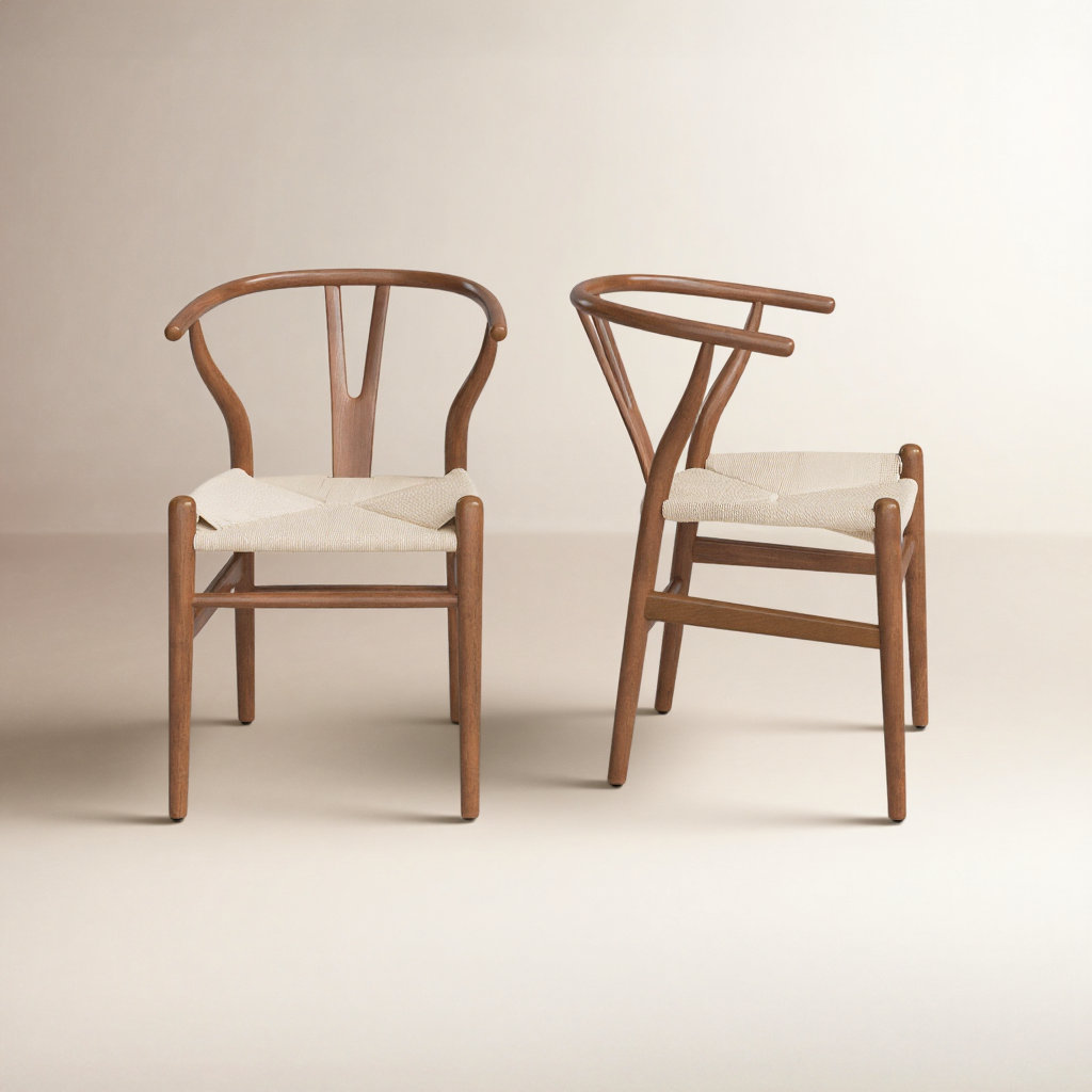 Wyn Dining Armchair, Walnut / Natural, 2