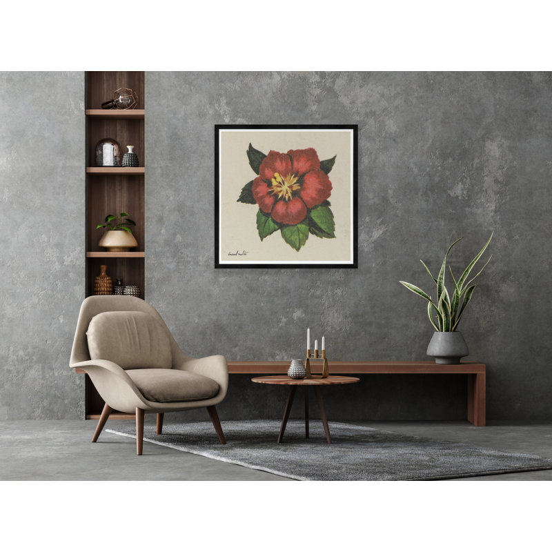 Red Blossom Print, Black