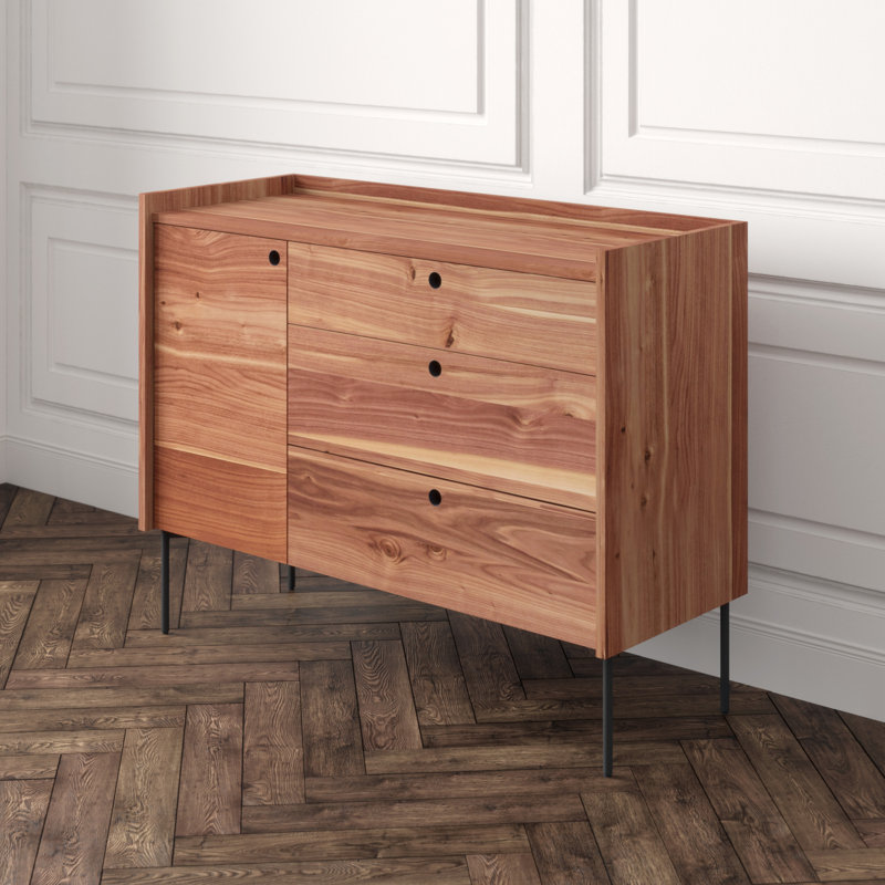 Peek 49'' W Solid Wood Sideboard, Rustic Walnut