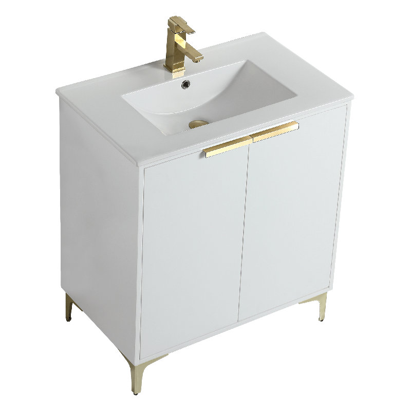 Ensemble de meuble-lavabo simple 30 po Dashae, Laiton satiné