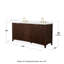 Meuble-lavabo double autoportant 72 po avec plateau en marbre de culture Palmilla-114679234-114679236