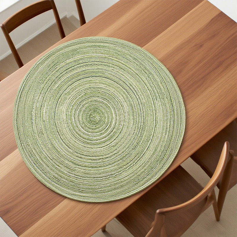 Ensemble de 4 napperons tressés ronds - Tapis de table lavables résistants à la chaleur | 15 po pour la cuisine et la salle à manger