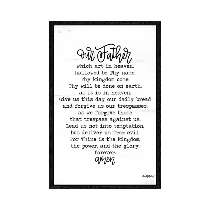 Lord's Prayer by Imperfect Dust - Print on Canvas, 101.6 cm H x 66.04 cm W, Black Framed Canvas