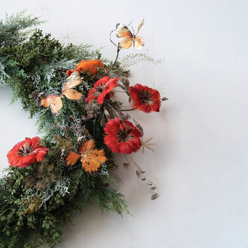 Couronne en faux buis et cèdre Artisan