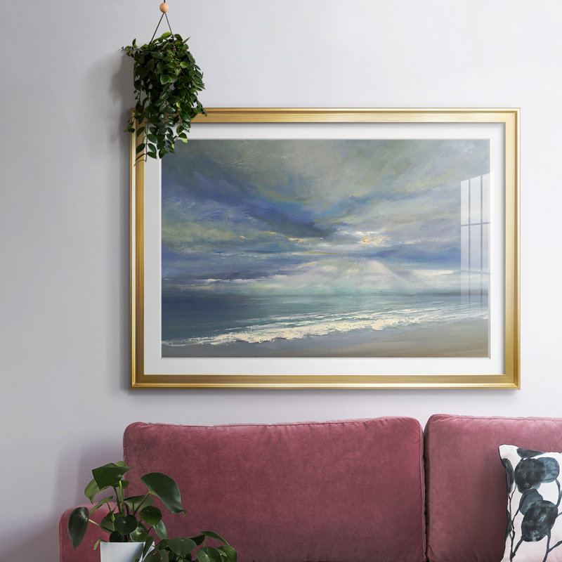 God Rays, impression sur papier encadrée, Or, H 27 po x l 39 po x P 1,5 po