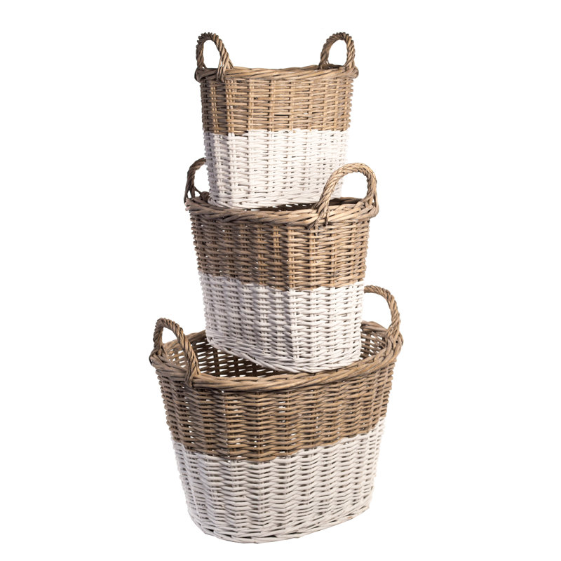 Ensemble de 3 paniers en saule