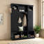 Arbre de couloir moderne tout-en-un avec tablettes réglables, banc de rangement de style campagnard arqué classique avec armoires latérales doubles-330357266