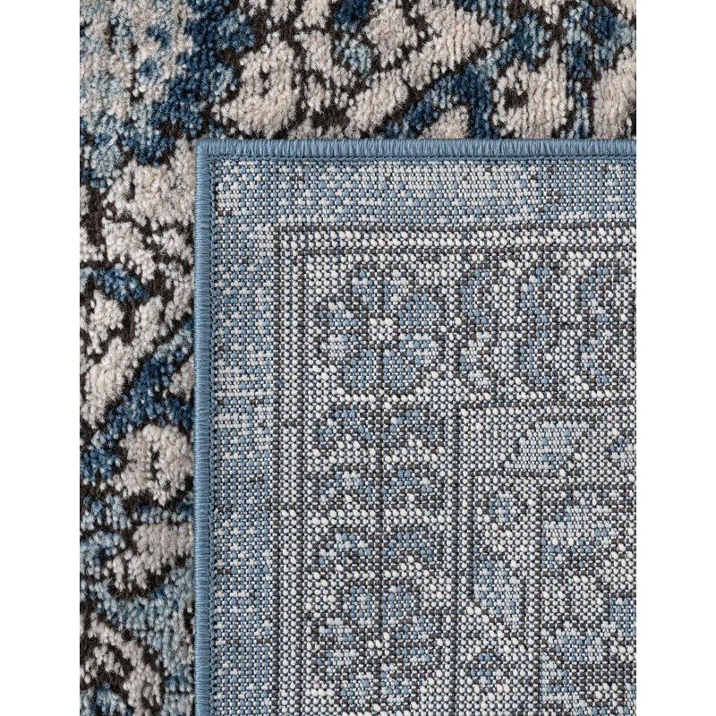 Weingartner Abstract Blue/Gray Area Rug, Square 6'1"
