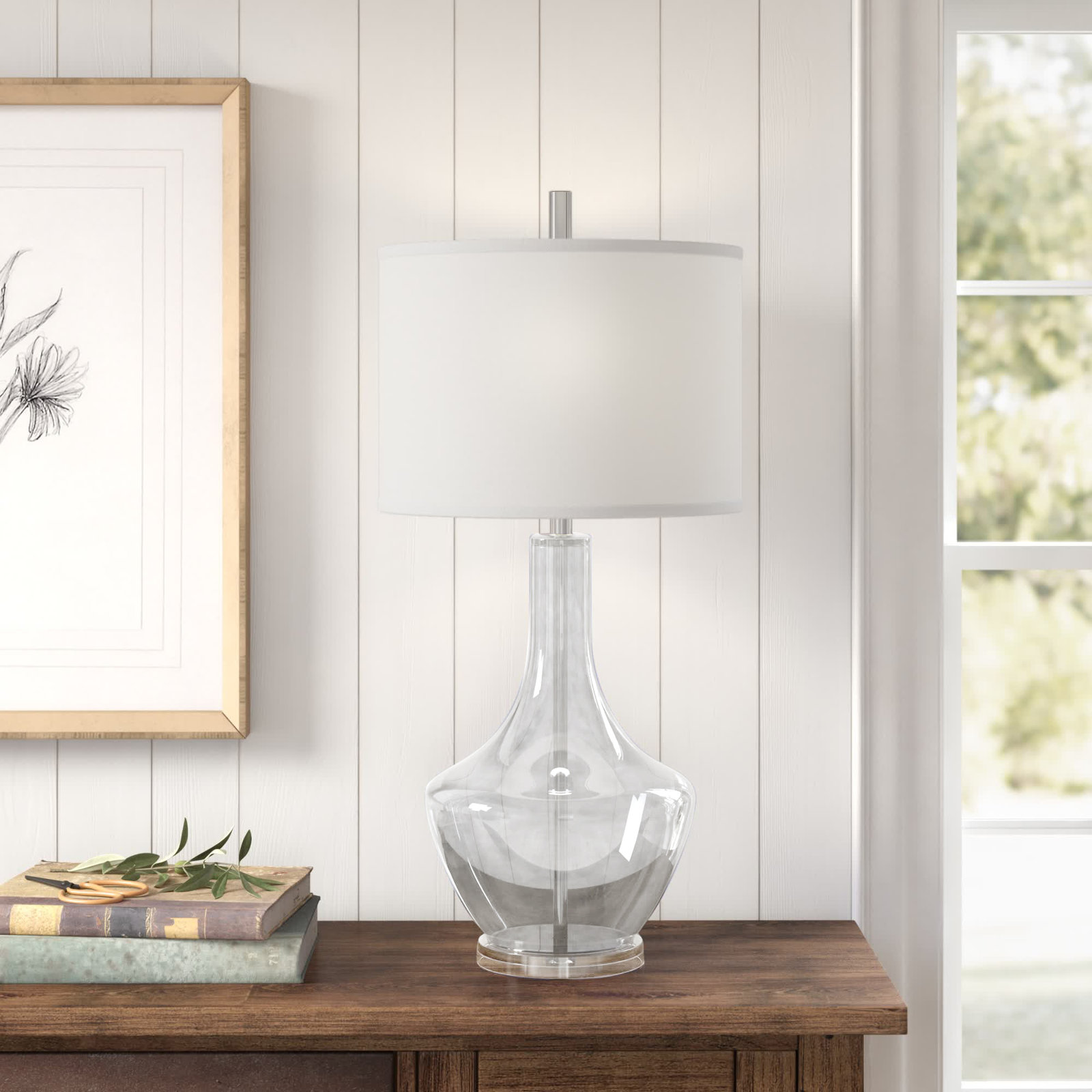 Barrington Glass Table Lamp, Clear