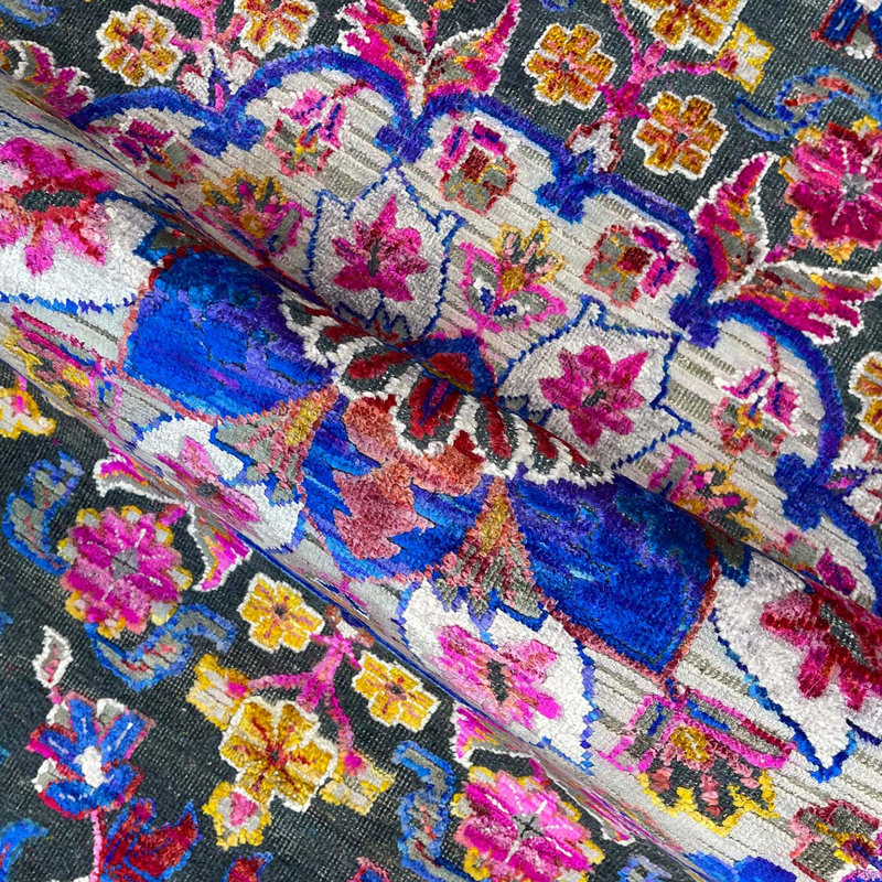 Wool Floral Area Rug, Runner 2'6" x 6'