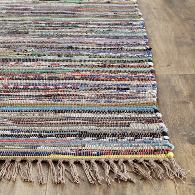 Bussard Rug Hand Woven Cotton Abstract Rug