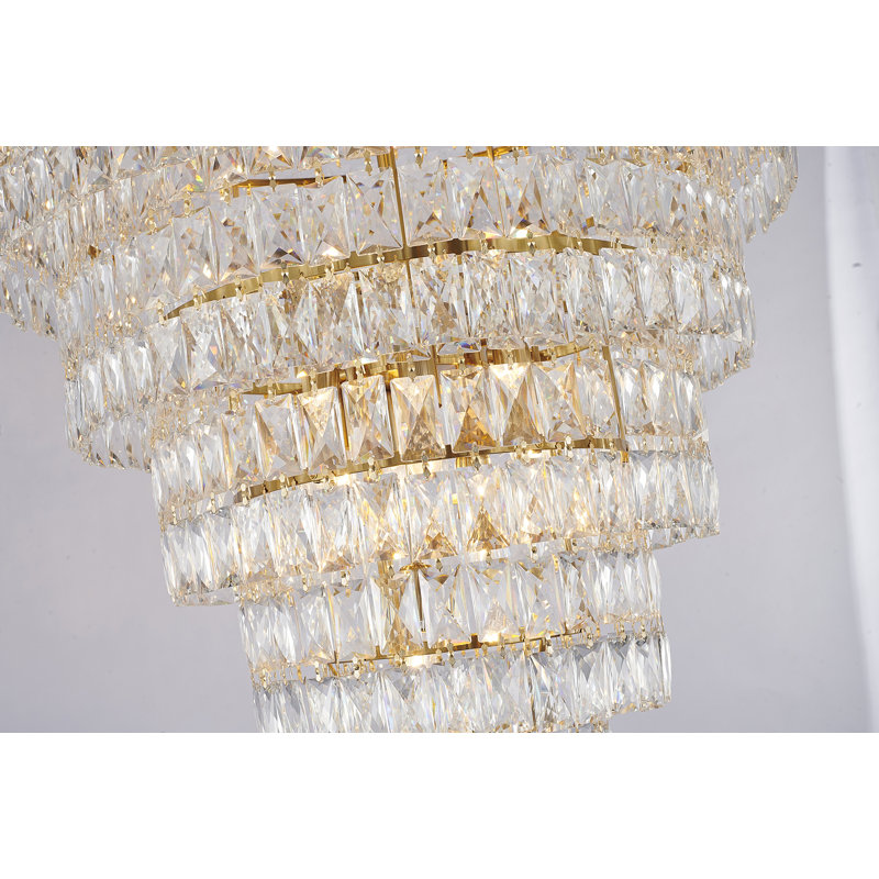 Lustre en cristal 27 lumières Creyton, Doré