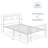 Twin Size Bed Frame with Headboard and Footboard, Bed Mattress Foundation with Storage No Box Spring Needed Noise Free Easy Assembly, White-1280073355