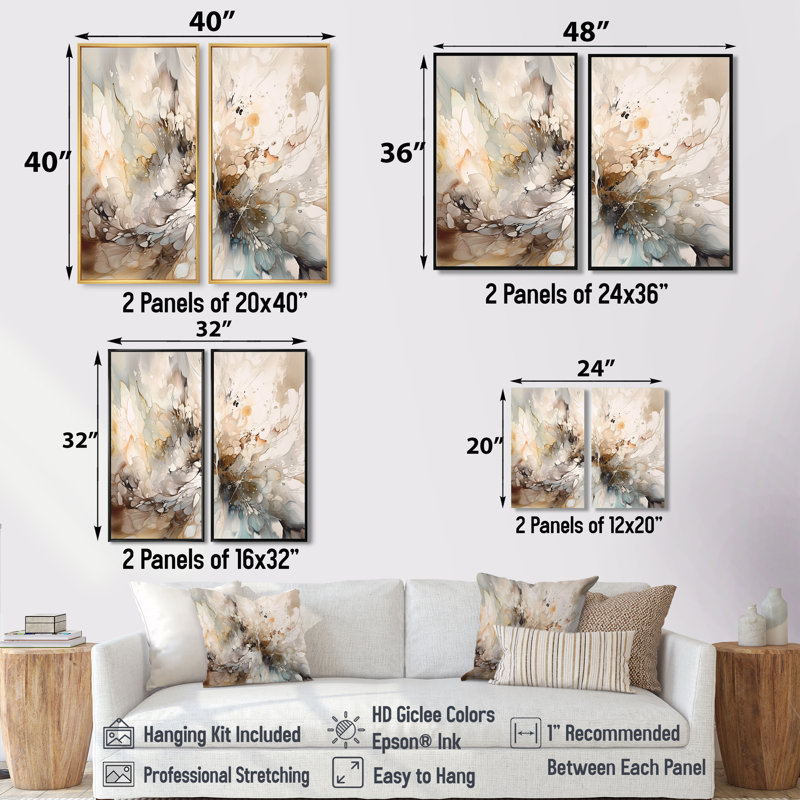 White And Grey Geometric Depths I - Gold Modern Wall Art, Black, 36" H x 48" W, Floater Framed Print