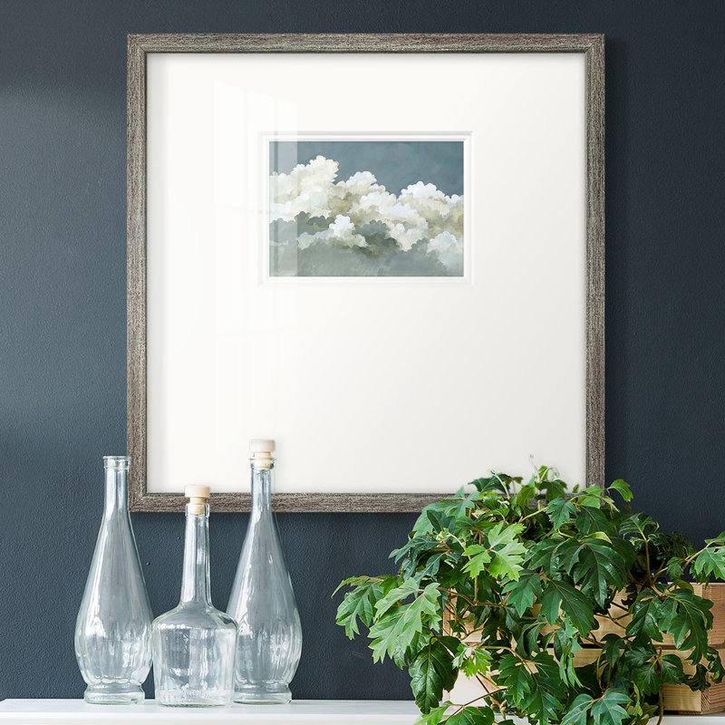 Big Clouds III " Big Clouds III ", 17" H x 17" W x 1.25" D, Gray Framed Paper