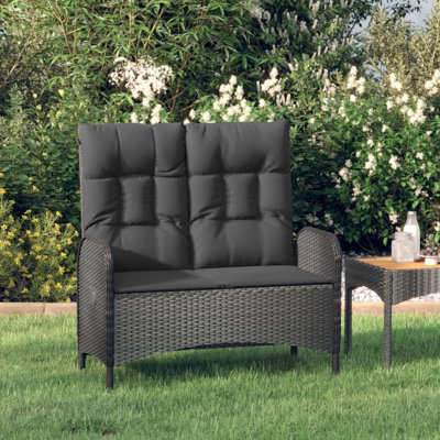 Banc de jardin inclinable noir réglable