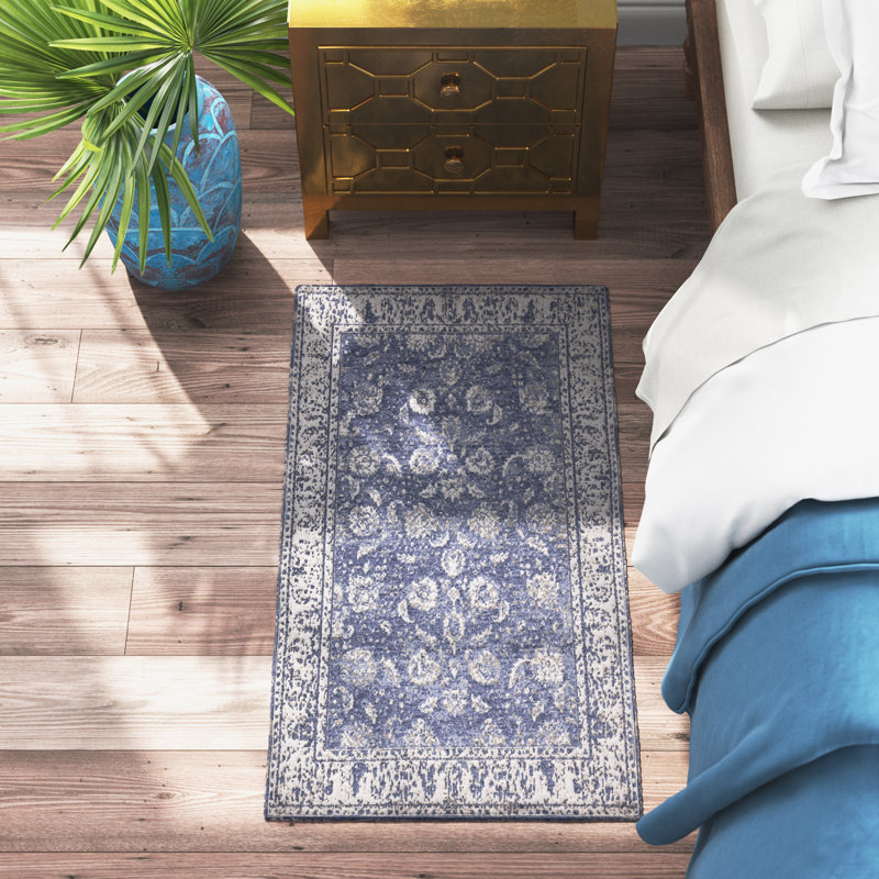 Tapis bleu / gris HuneyCutt, Rectangle 2 pi x 5 pi