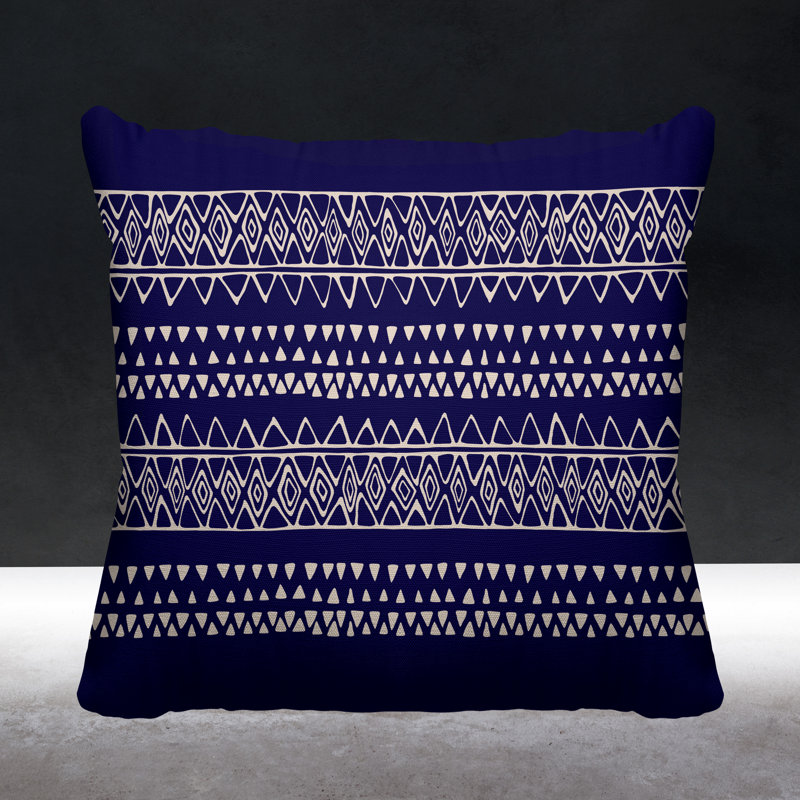 Housse et insert de coussin extérieur carré Ara, L 17 po x H 17 po, Bleu marine