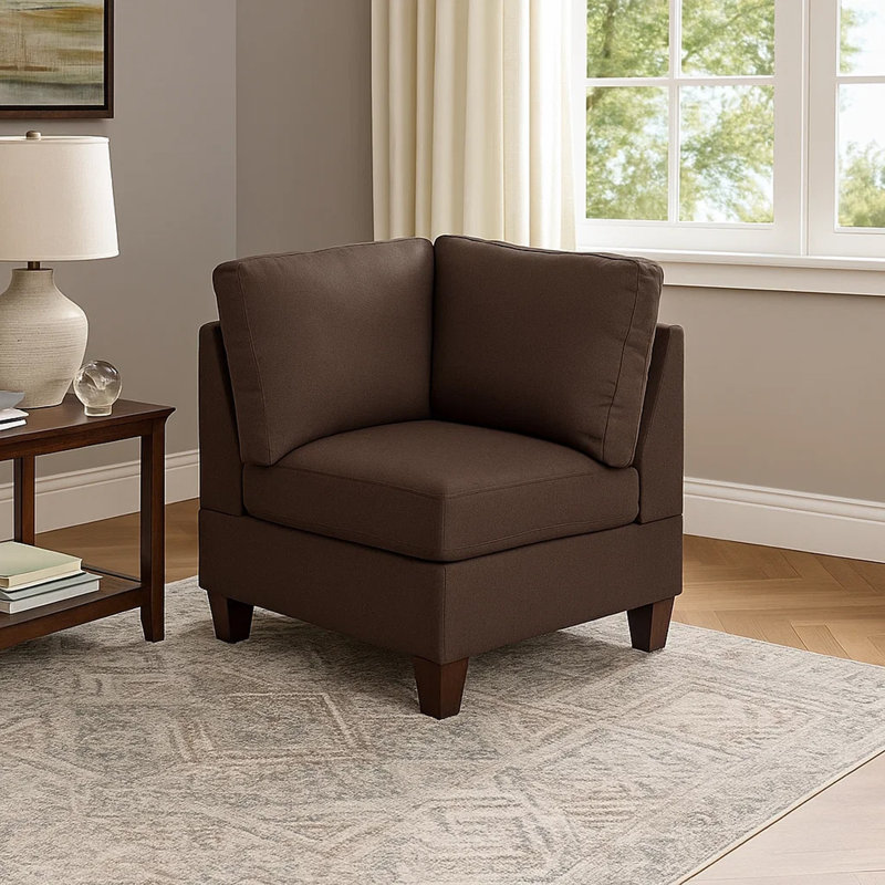 Gladyne Upholstered Accent Chair, Brown Chenille