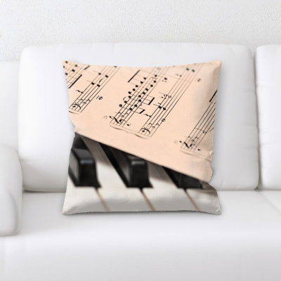 Piano Microsuede Reversible Throw Pillow