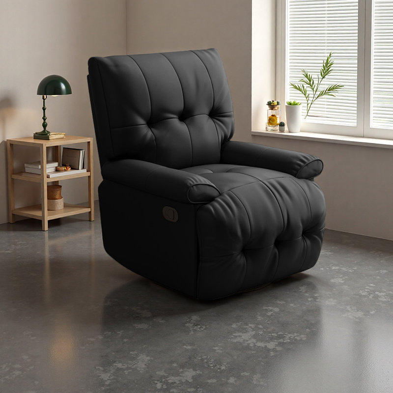Ergonomic Recliner Chair with Adjustable Angle, Black