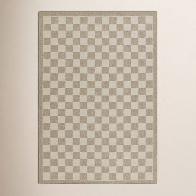 Saybrook Check Gray Indoor Outdoor Rug