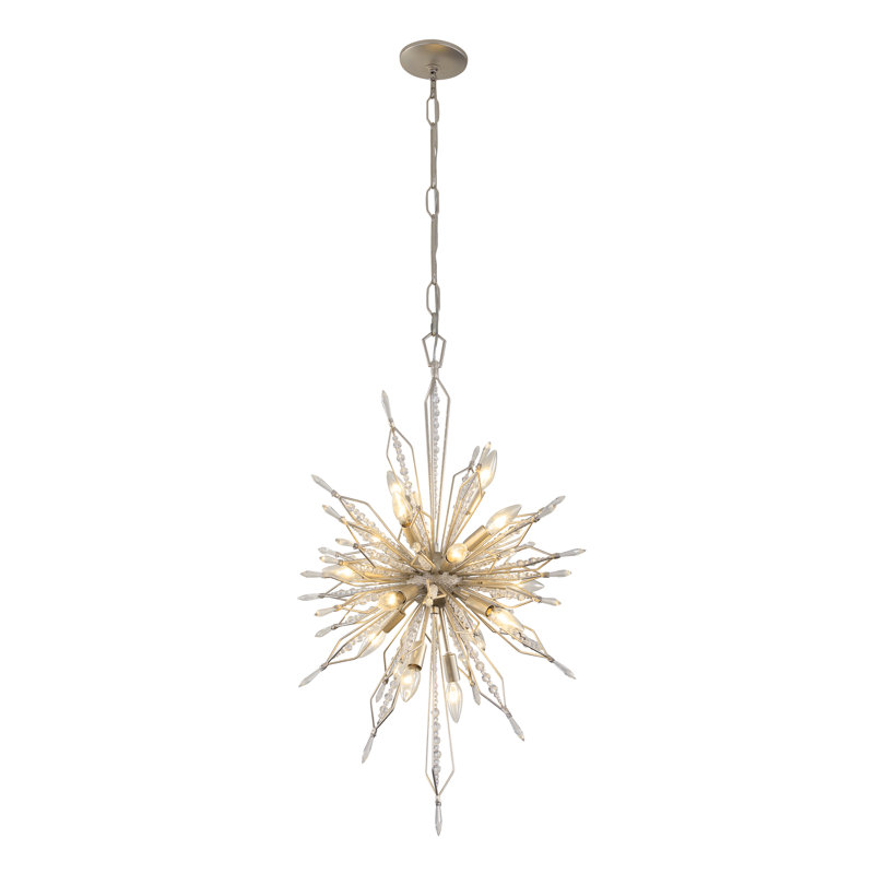 Lustre sphérique Spoutnik 16 lumières Orbital, Poussière dorée