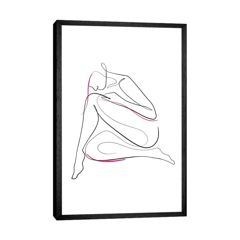 Woman Nude III by Dane Khy - Print on Canvas, Black Framed, 101.6cm H x 66.04cm W x 3.81cm D