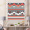 Ethnique zigzag en blanc, gris et rouge I - Impression sur toile