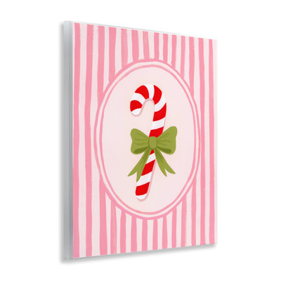 Plaque murale «Candy Cane» avec rayures à ruban, design par Courtney Haley